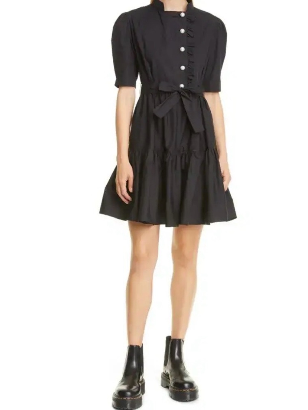 BATSHEVA Sadie Ruffle Fit & Flare Dress Sz 4 D007